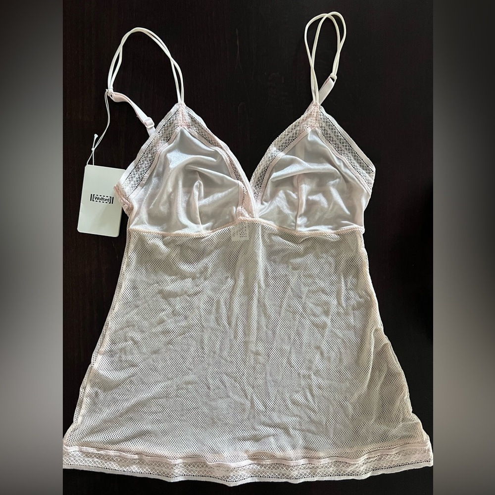 NEW!! Wolford Sheer Mesh Camisole in Pale Pink